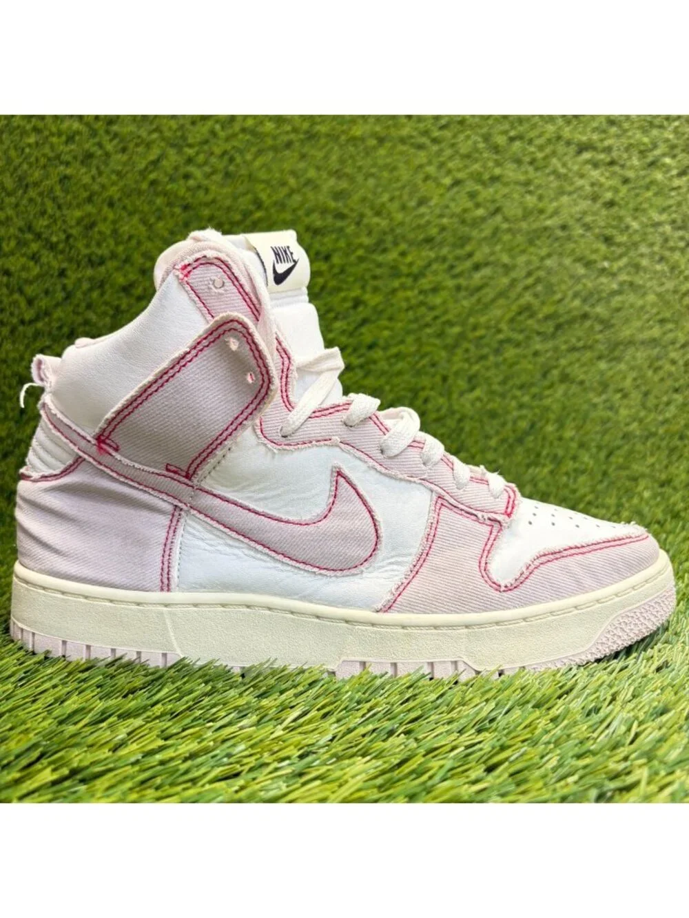 Nike Dunk 1985 Hi Mens Size 8 Pink White Athletic Walking Leather Shoes Sneakers